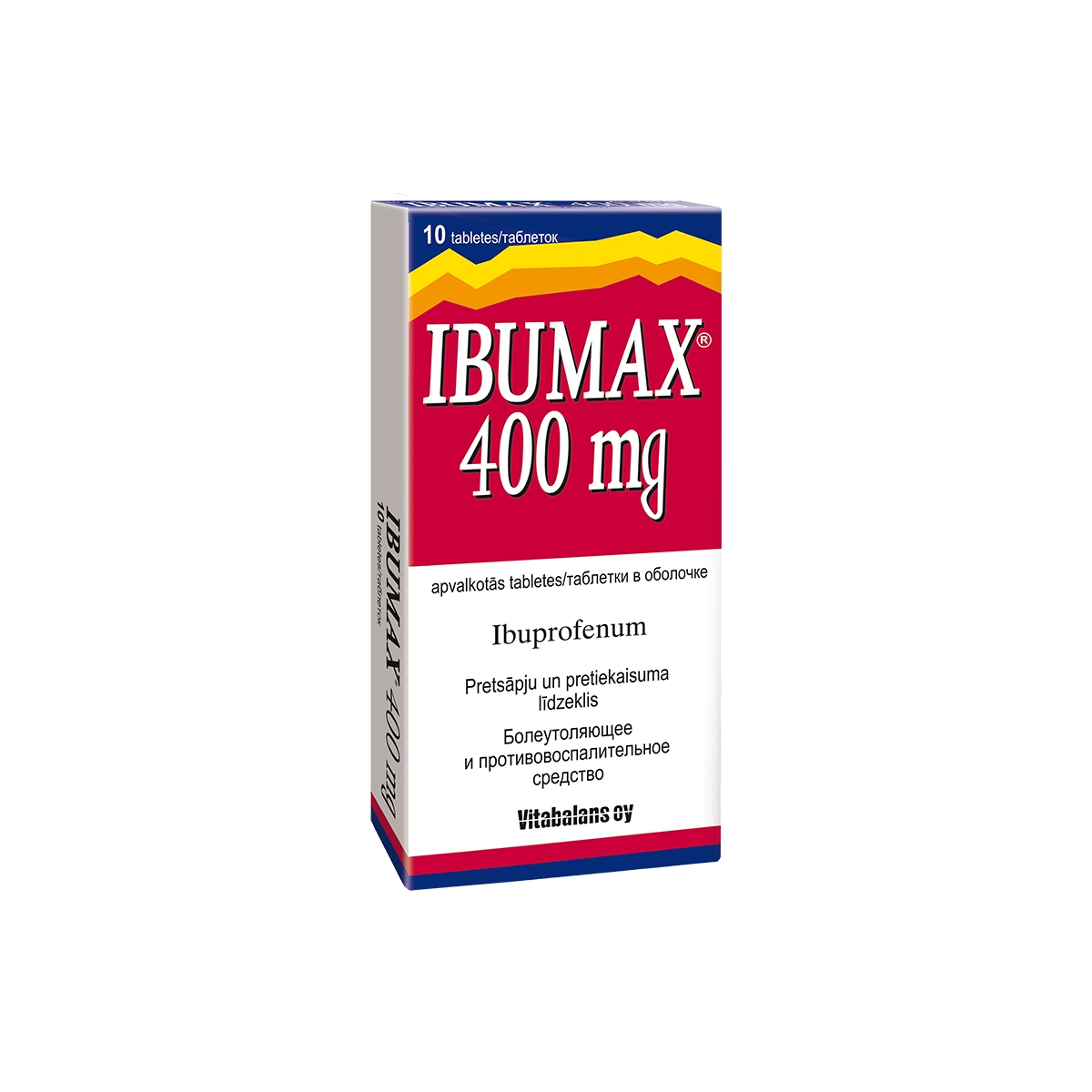 IBUMAX 400mg tabletes, 10 gab. - Produkta attēls