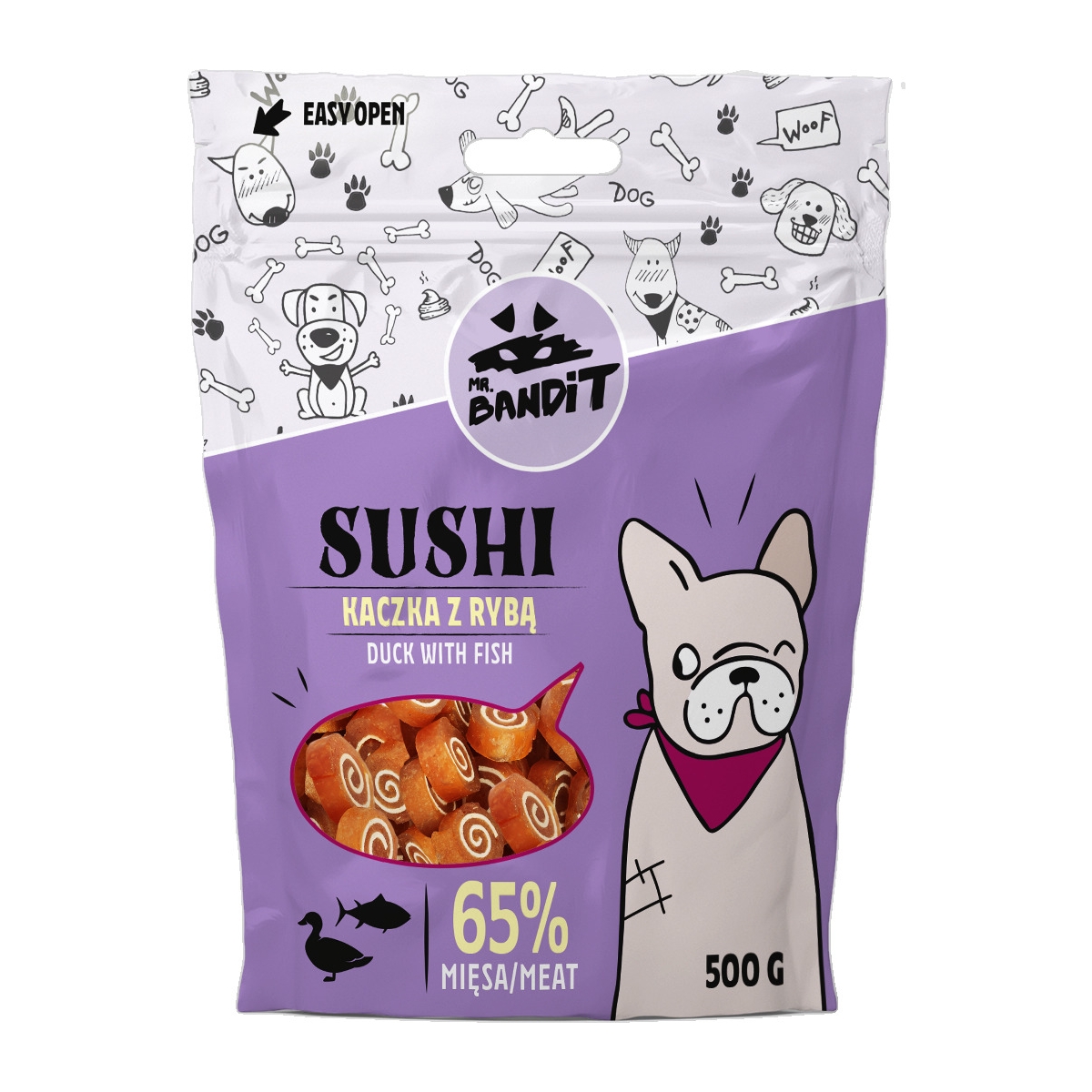 MR.BANDIT SUSHI SUŠI ROLLI PĪLE AR ZIVI 500G - Produkta attēls