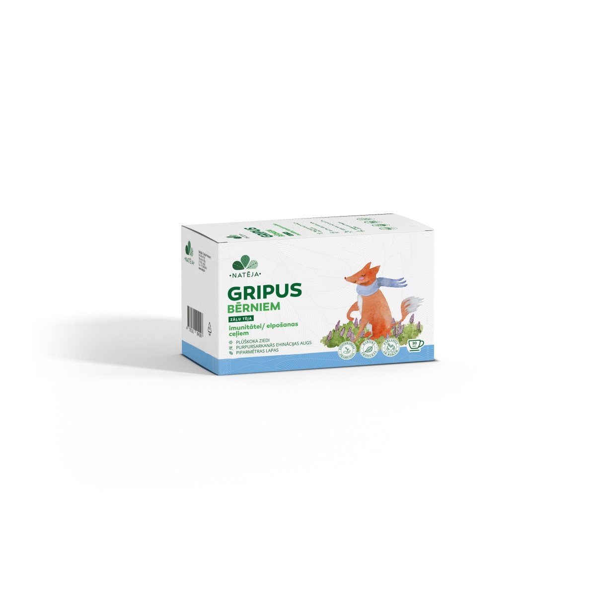 Augu tēja NATĒJA GRIPUS BĒRNIEM, 1.5g x N20 - Produkta attēls 1