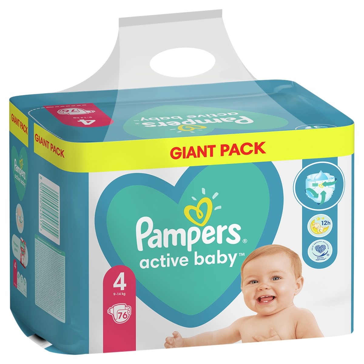 PAMPERS ACTIVE BABY S4, 76 gab., GP - Produkta attēls