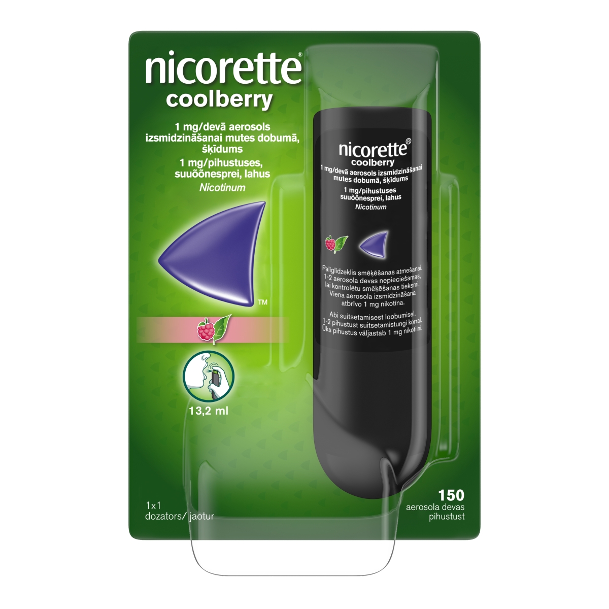 NICORETTE Coldberry 1 mg/ devā aerosols, 150 devas - Produkta attēls 1