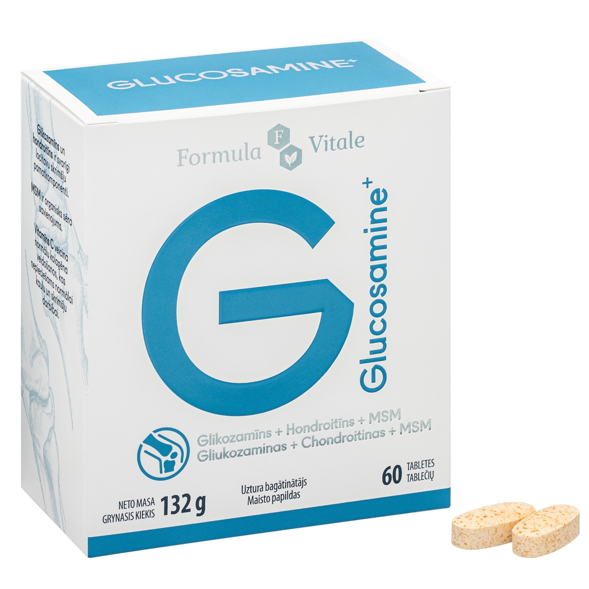 FORMULA VITALE Glucosamine+ tabletes, 60 gab.