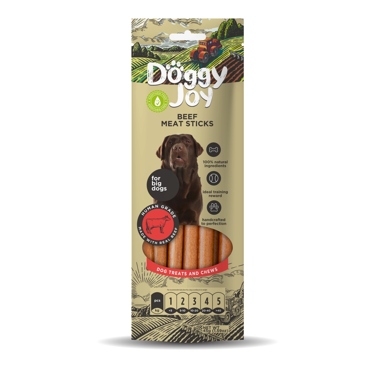 DOGGY JOY LIELLOPA GAĻAS DESIŅAS SUŅIEM 45G - Produkta attēls