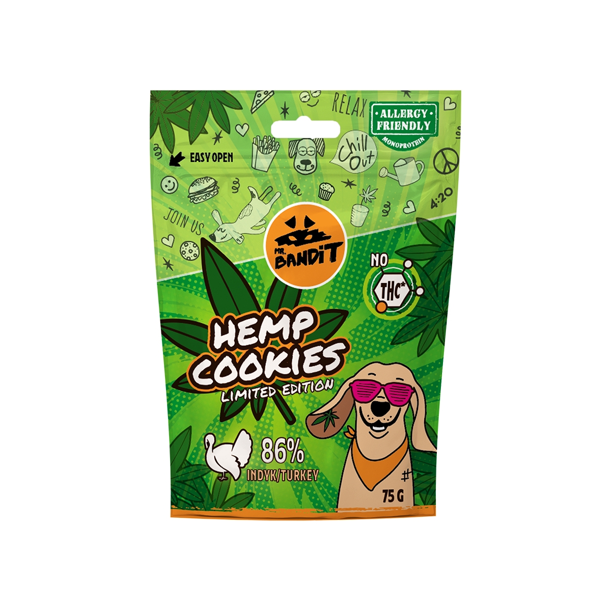 MR.BANDIT HEMP KAŅEPJU CEPUMI AR TĪTARU 75G - Produkta attēls