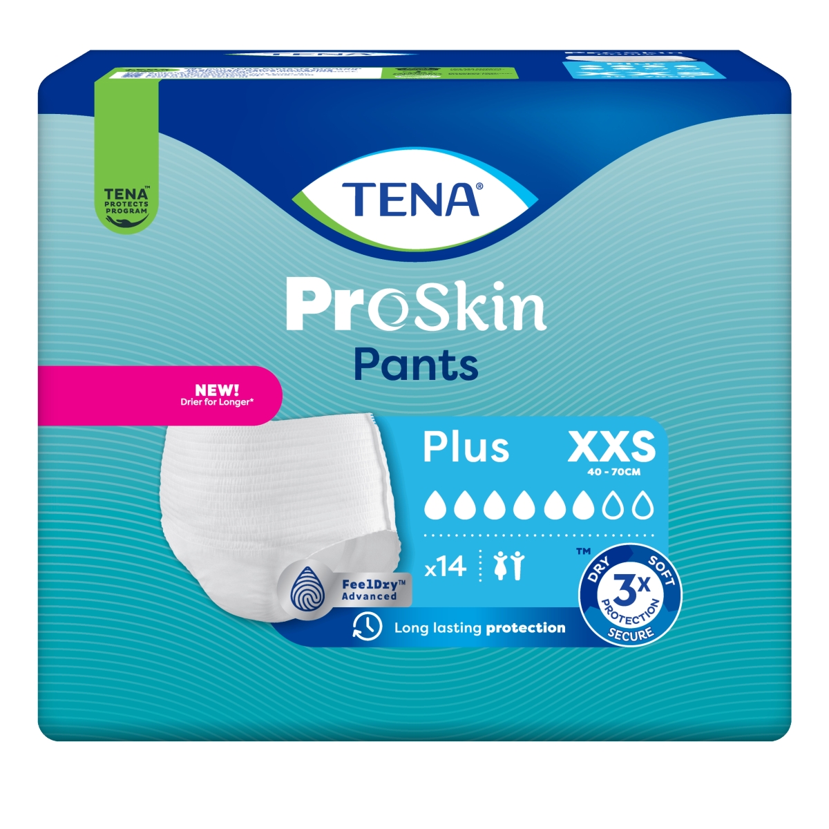 TENA Pants Plus biksītes XXS izmērs, 14 gab. - Produkta attēls