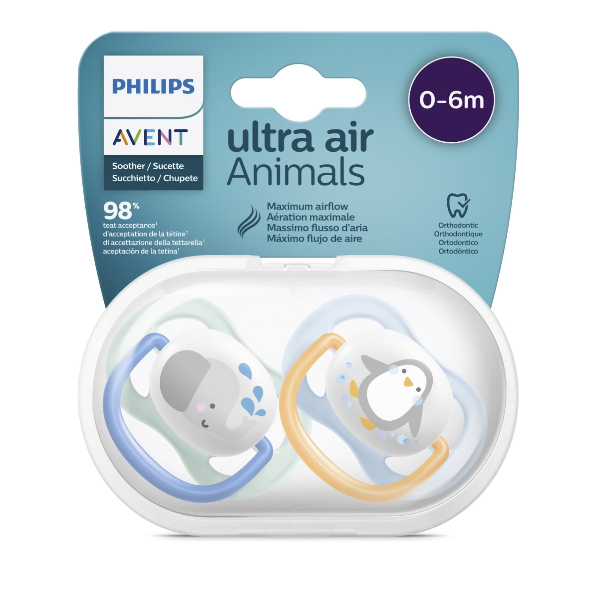 PHILIPS Avent māneklītis Ultra Air Animals, 0-6M (2 gab), zēniem - Produkta attēls