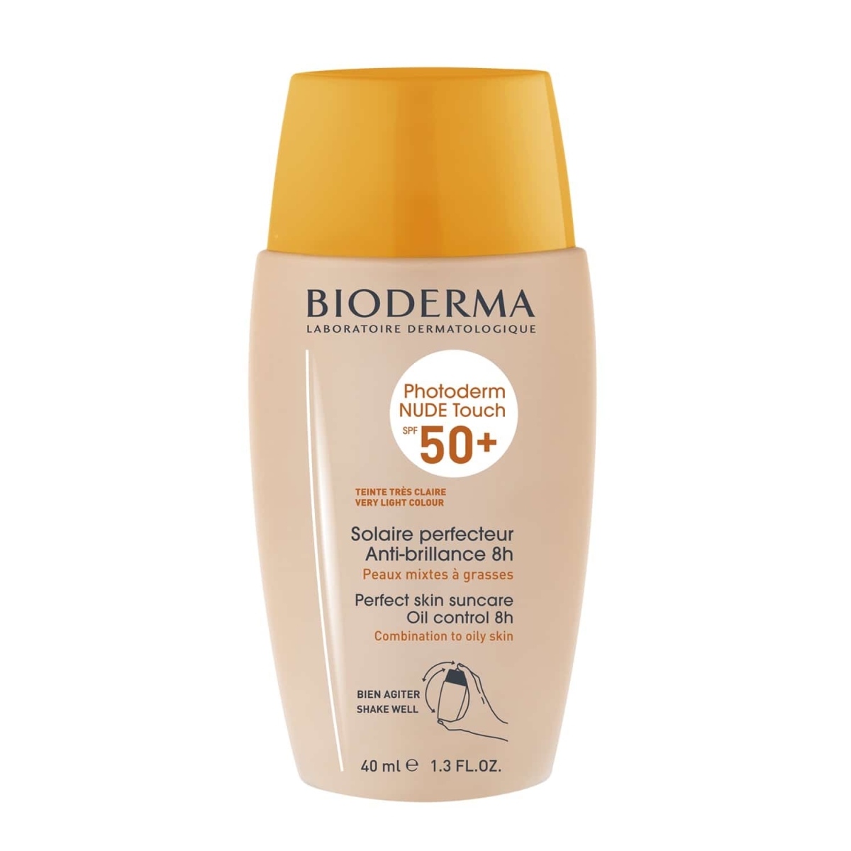 BIODERMA Photoderm NUDE Touch SPF50+ ļoti gaiši tonēts saules aizsarglīdzeklis, 40 ml