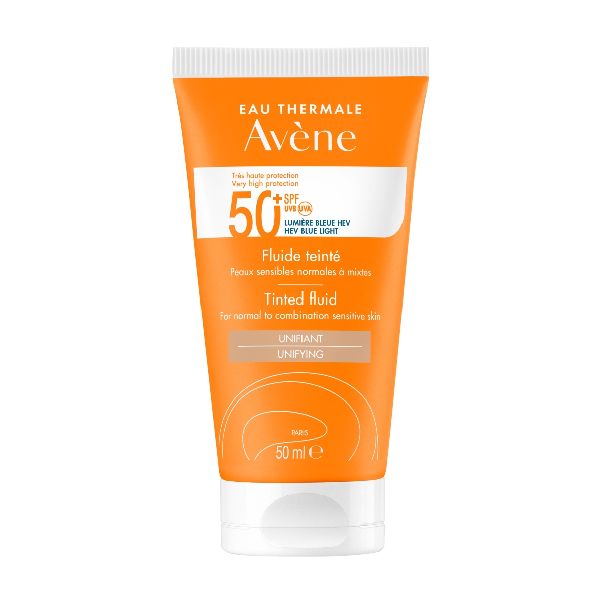 AVÈNE Sun SPF50+ aizsarglīdzeklis fluīds ar toni, 50ml