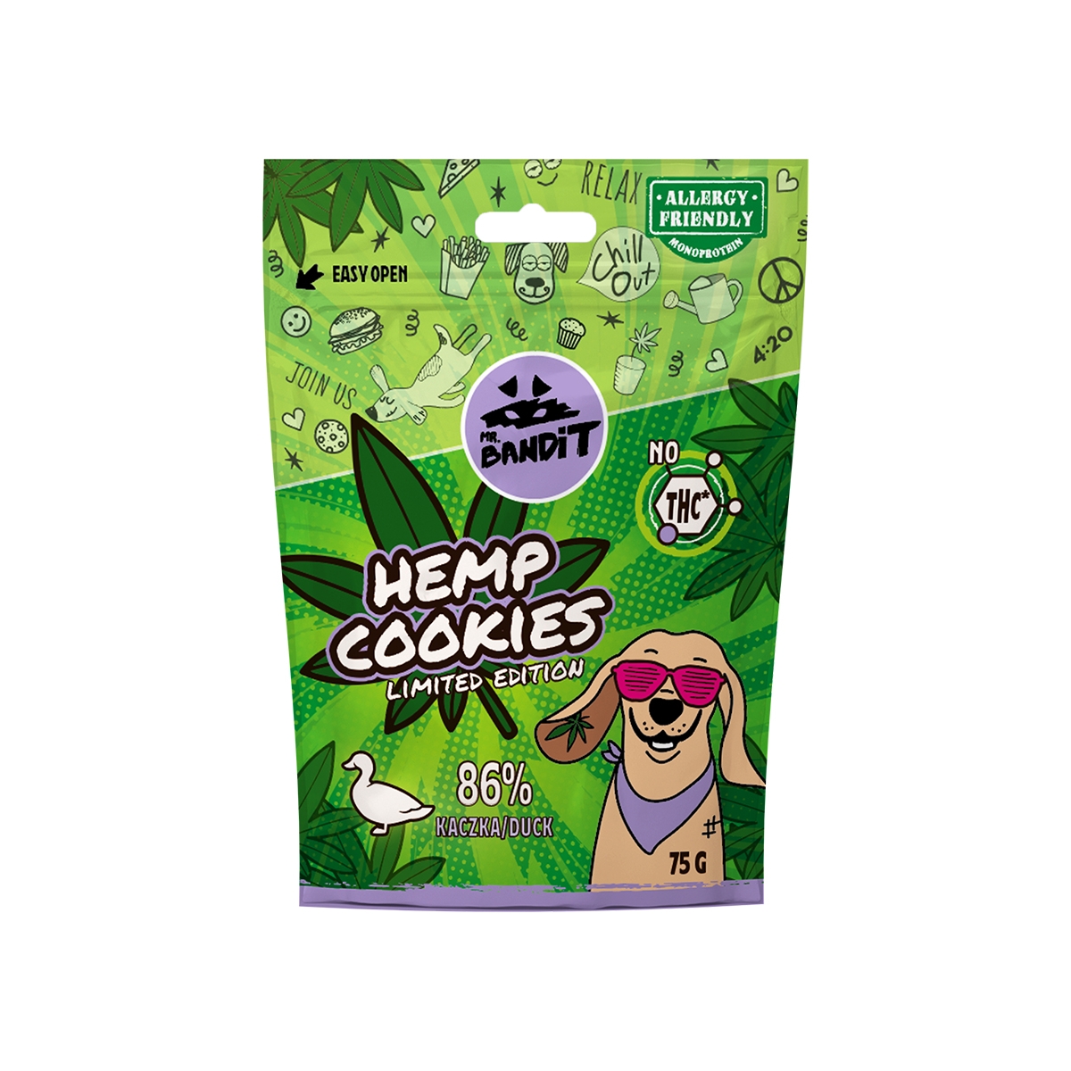 MR.BANDIT HEMP KAŅEPJU CEPUMI AR PĪLI 75G - Produkta attēls