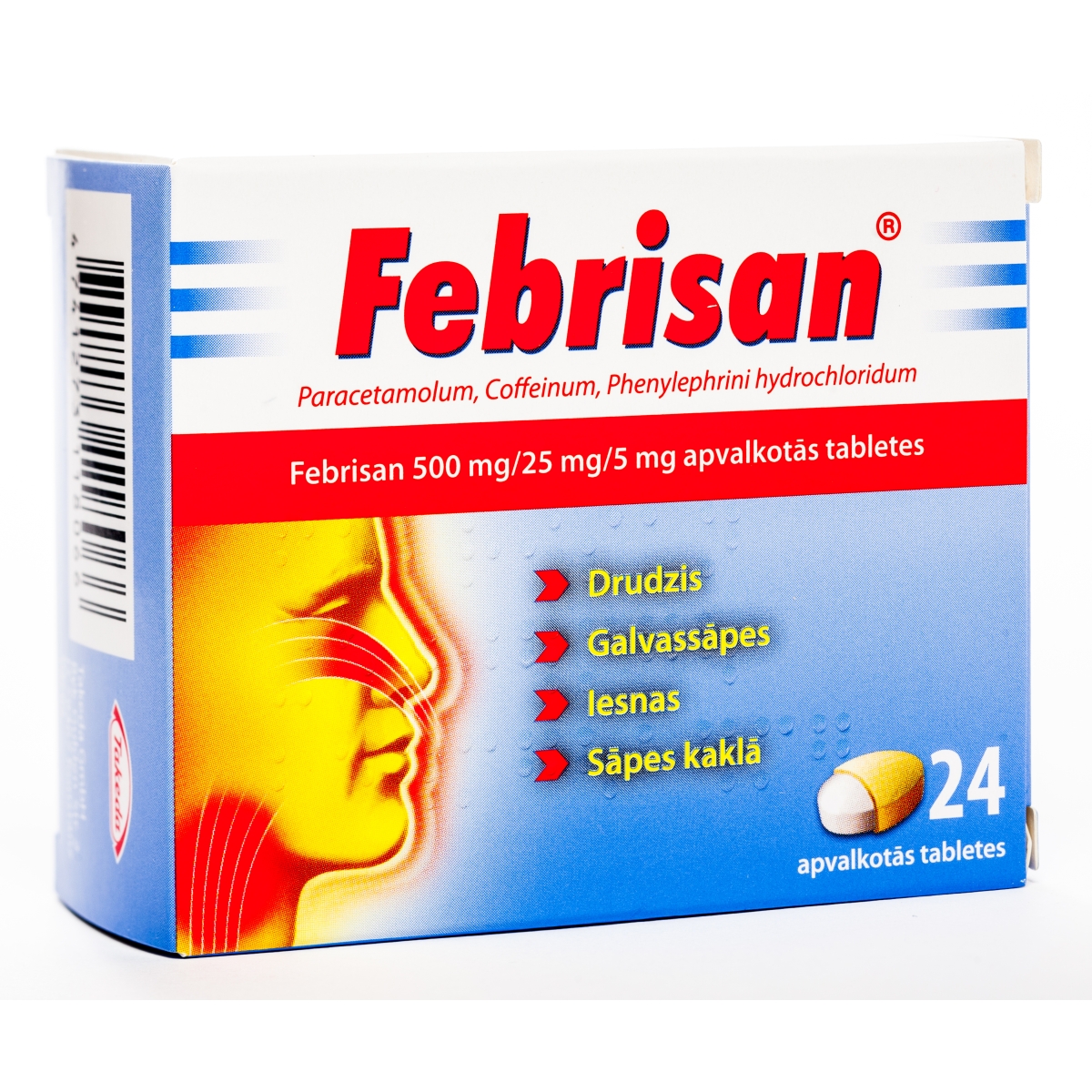 FEBRISAN 500MG/25MG/5MG TABLETES N24 - Produkta attēls