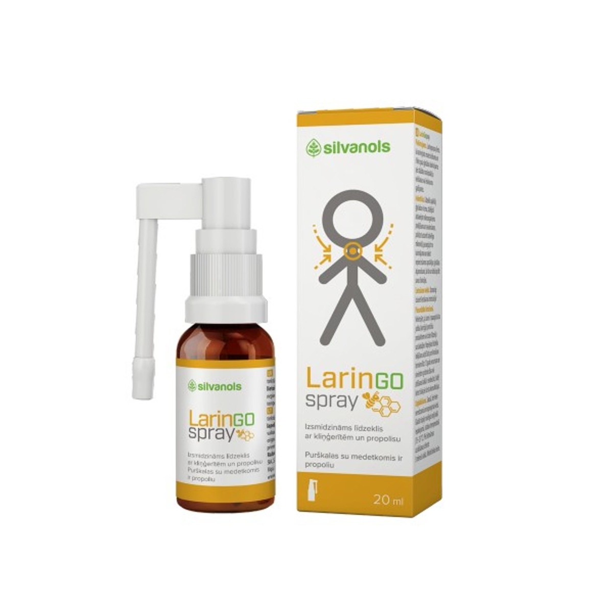 SILVANOLS Laringospray sprejs, 20 ml