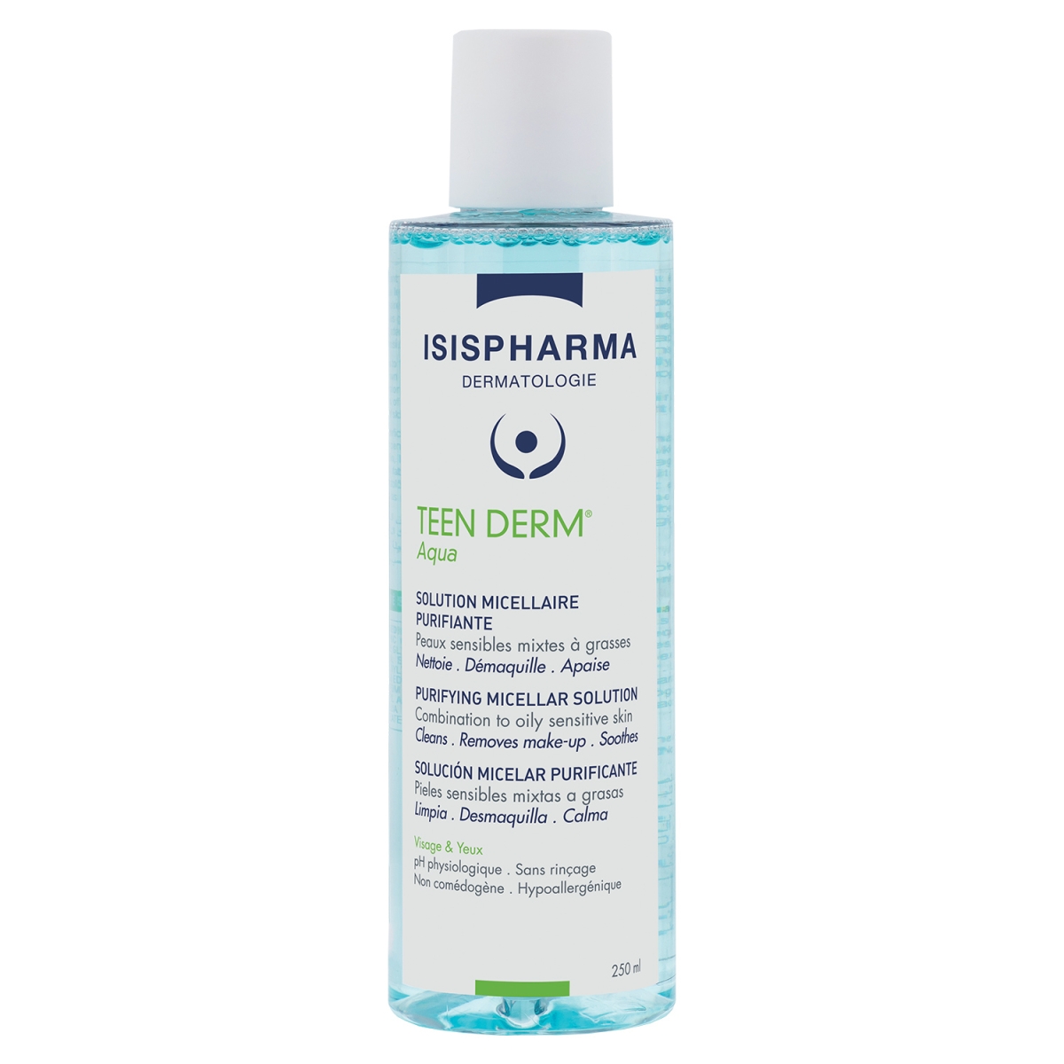 ISISPHARMA Teen Derm Aqua micelārais ūdens aknes ādai, 250 ml - Produkta attēls