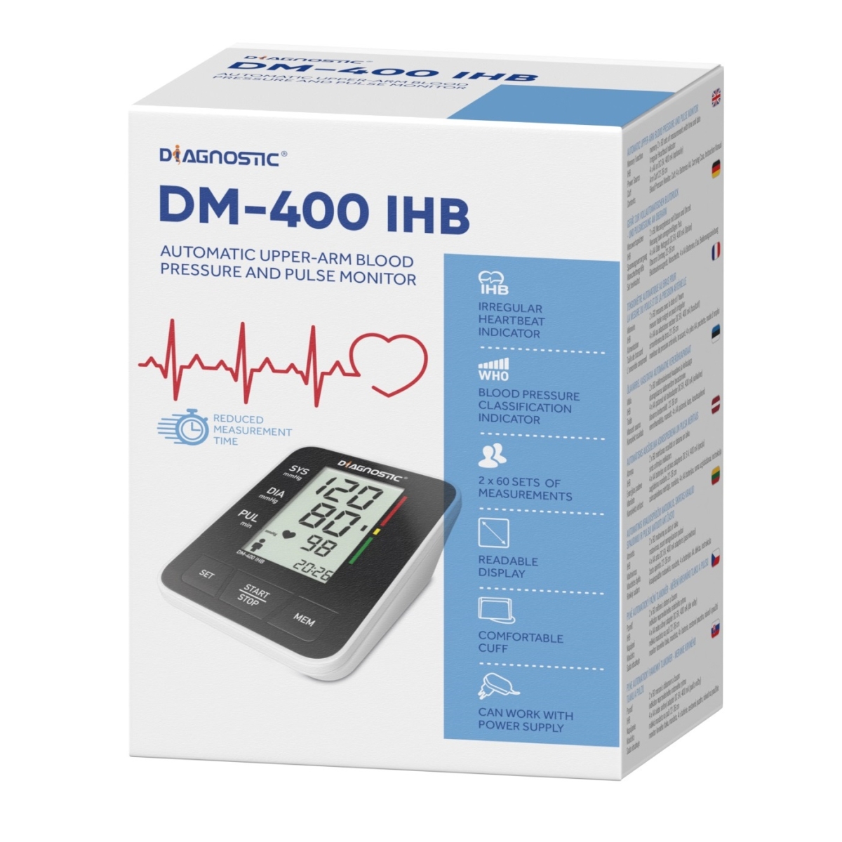 TONOMETRS DIAGNOSIS DM-400 IHB (AUGŠDELMA) - Produkta attēls