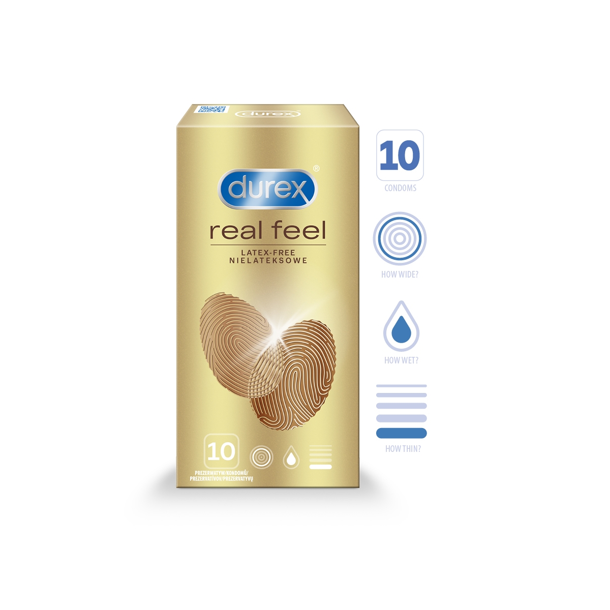 DUREX Real Feel prezervatīvi, 10 gab. - Produkta attēls