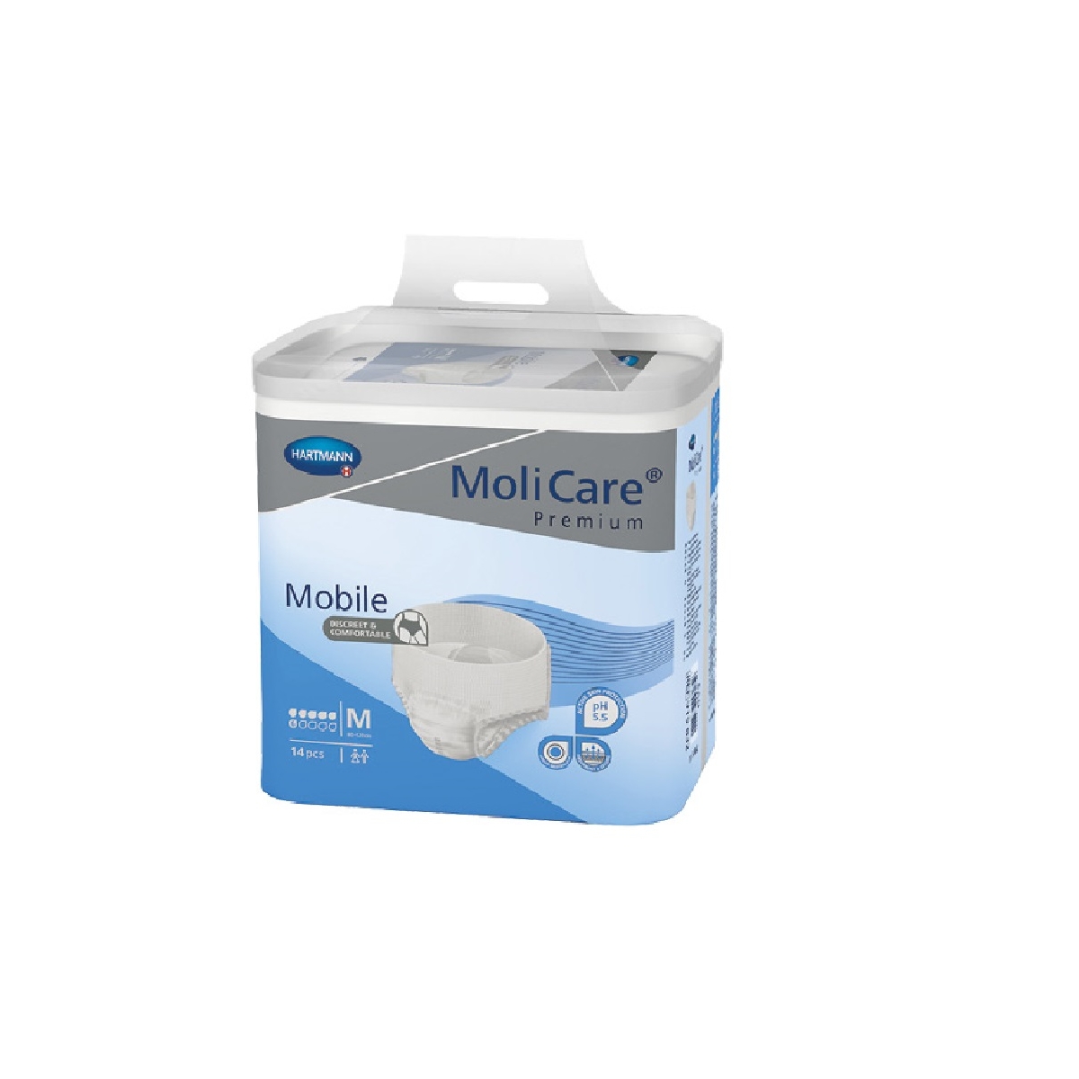 MOLICARE Premium Mobile bikses (M izmērs,6 lāses), 14 gab