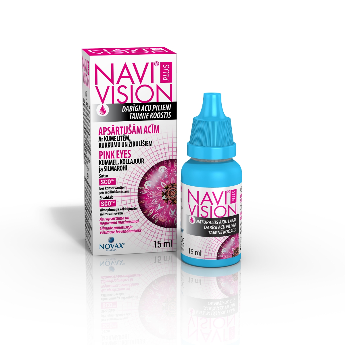 NAVI®VISION Plus acu pilieni apsārtušām acīm, 15 ml