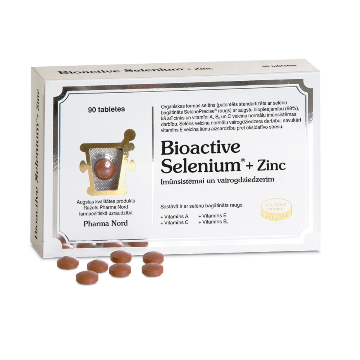 BIOACTIVE Selenium + Zinc tabletes, 90 gab.