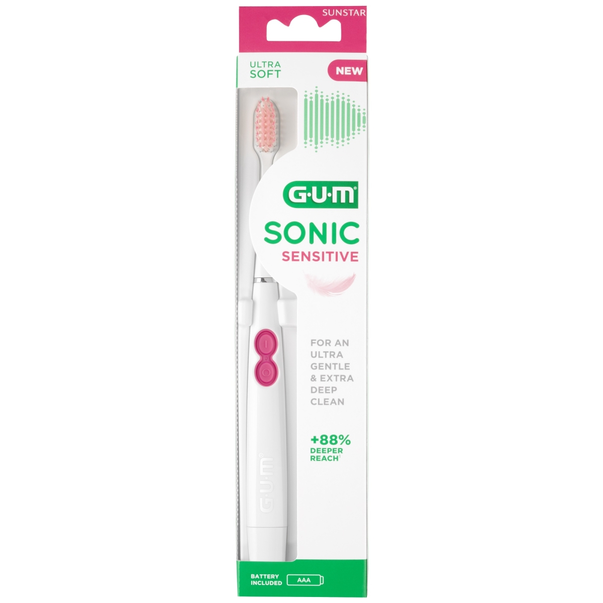 GUM® Sonic Sensitive Ultra Soft elektriskā zobu birste