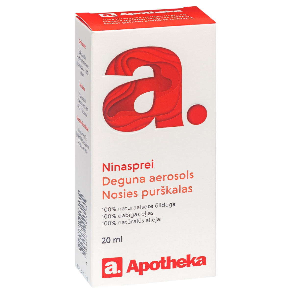 APOTHEKA deguna aerosols ar ēteriskajām eļļām, 20 ml - Produkta attēls