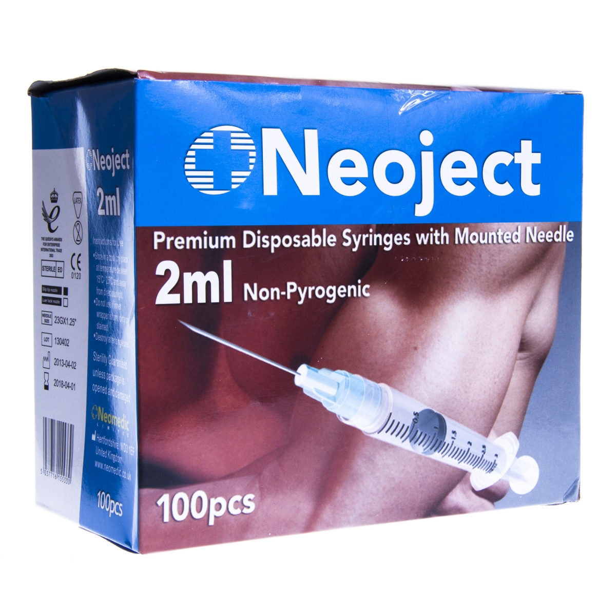 NEOJECT syringe 2/3 ml + adata 23 g, 100 gab. - Produkta attēls