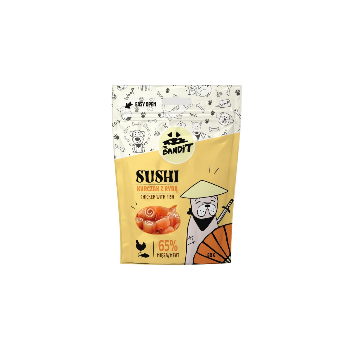 MR.BANDIT SUSHI SUŠI ROLLI VISTA AR ZIVI 80G - Produkta attēls