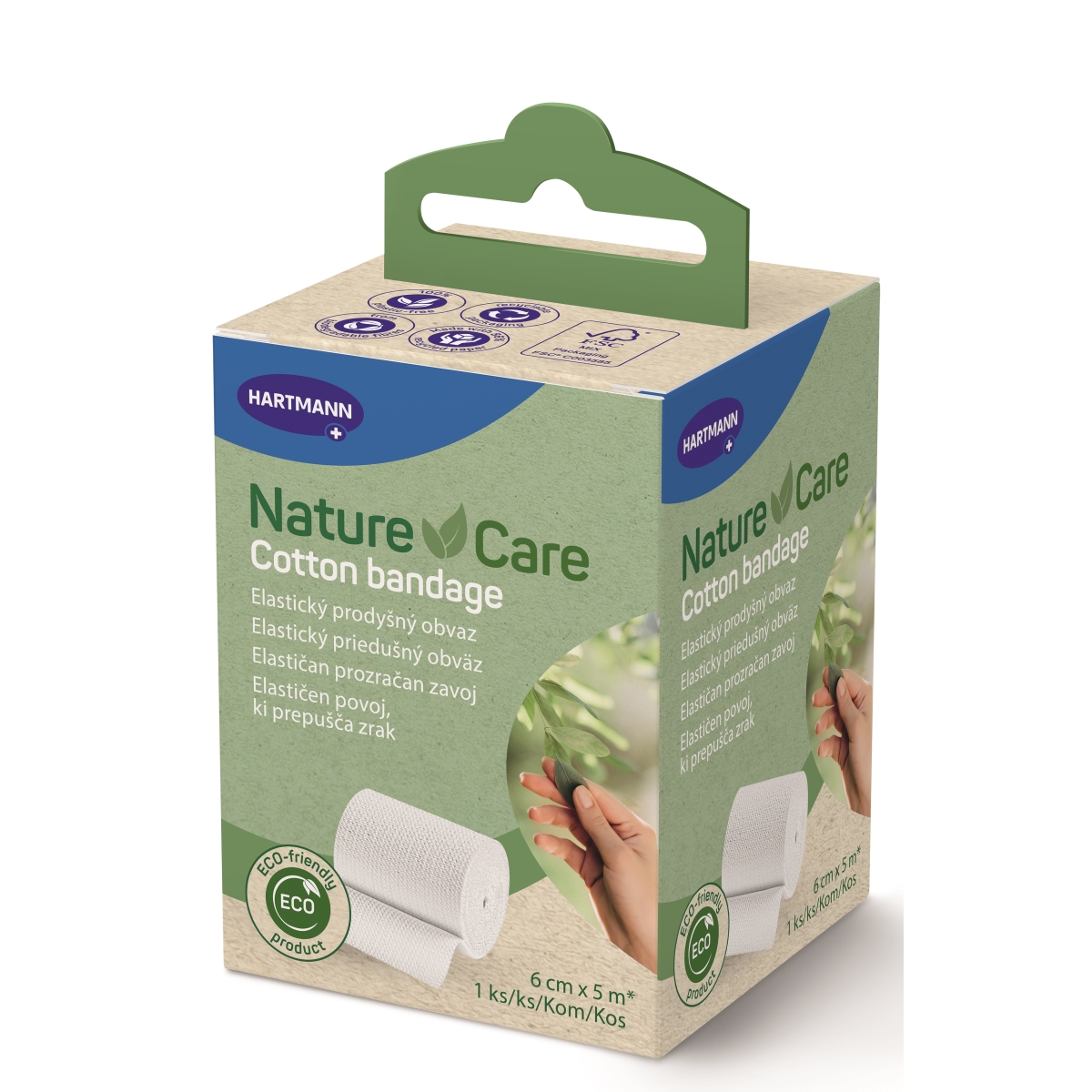 NATURE CARE elastīga saite (6 cm x 5 m), 1 gab - Produkta attēls