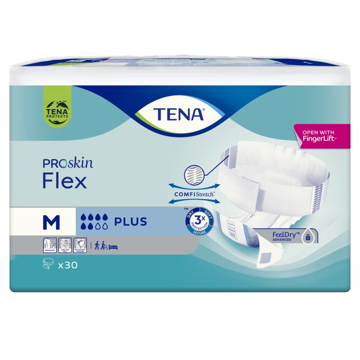 TENA Flex Plus jostiņbikses M izmērs, 30 gab. - Produkta attēls