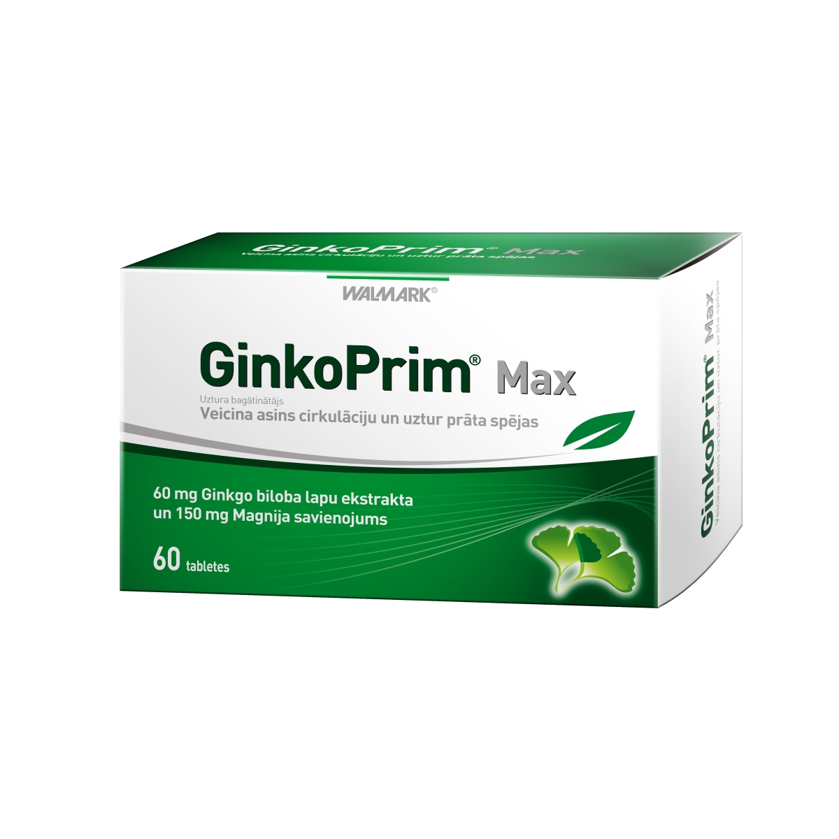 WALMARK Ginko Prim Max 60mg tabletes, 60 gab.