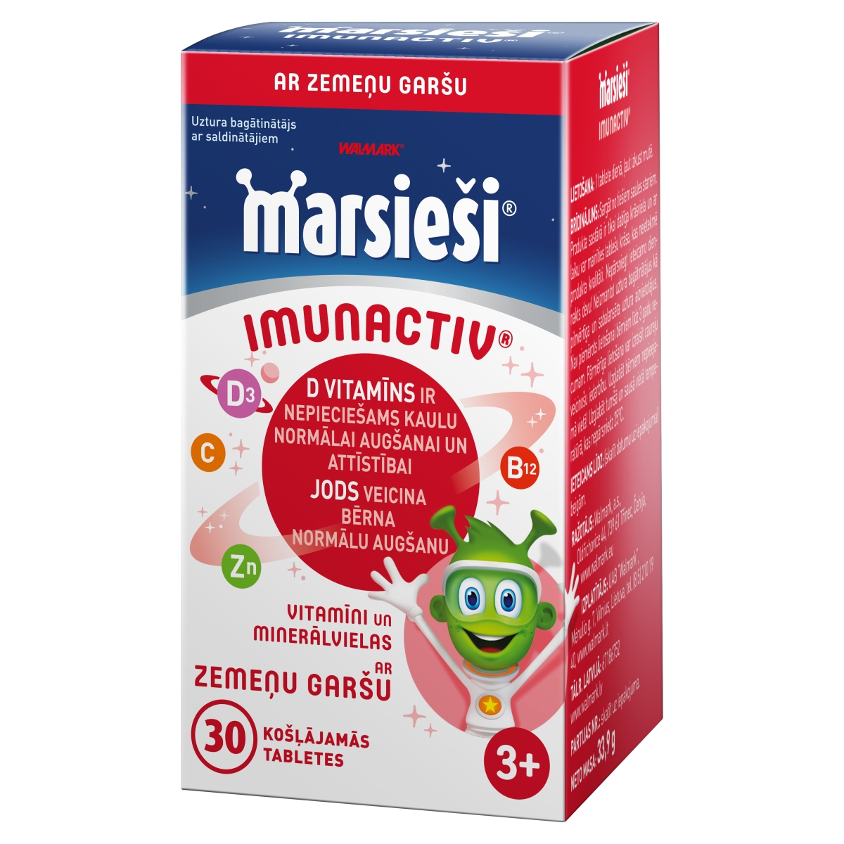 MARSIEŠI® Imuno košļājamas tabletes ar zemeņu garšu, 30 gab.