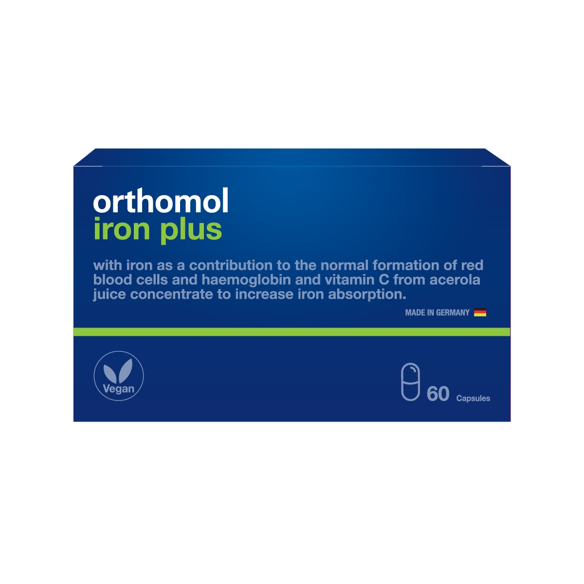 ORTHOMOL Iron Plus kapsulas, 60 gab