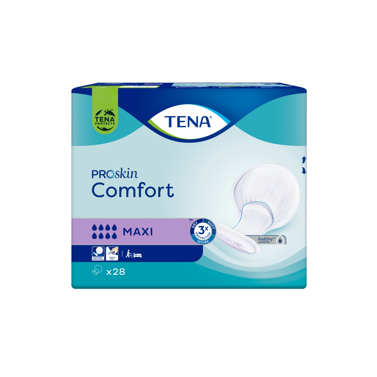 TENA COMFORT MAXI uzsūcošās paketes, 28 gab.