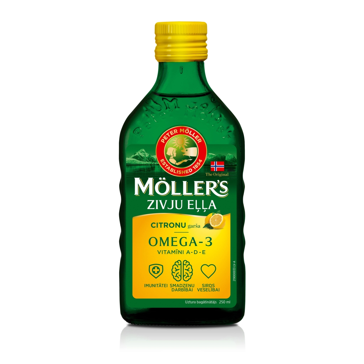 MOLLERS Zivju eļļa ar citronu garšu, 250ml