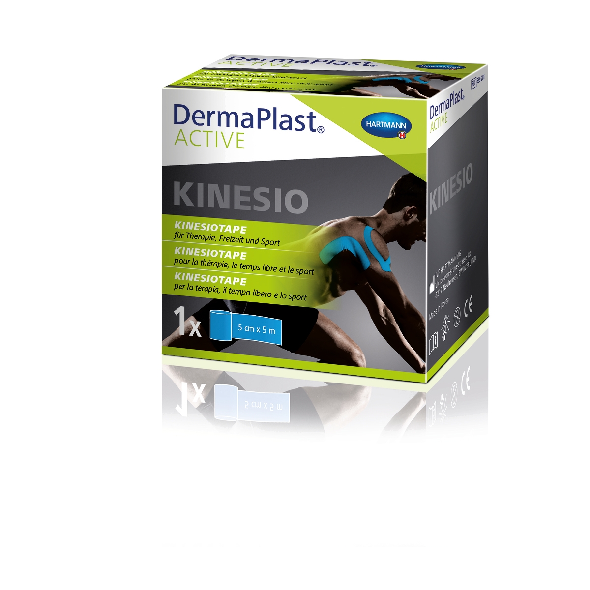 DERMAPLAST Active Kinesio teips (zils, 5 m x 5 cm), 1 gab - Produkta attēls