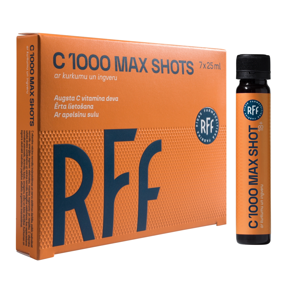 RFF C 1000 Max Shots ar kurkumu un ingveru, 25 ml x 7 gab.