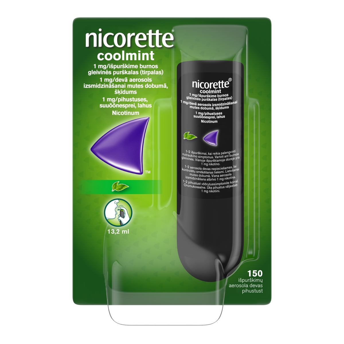 NICORETTE Coolmint aerosols, 150 devas - Produkta attēls 1