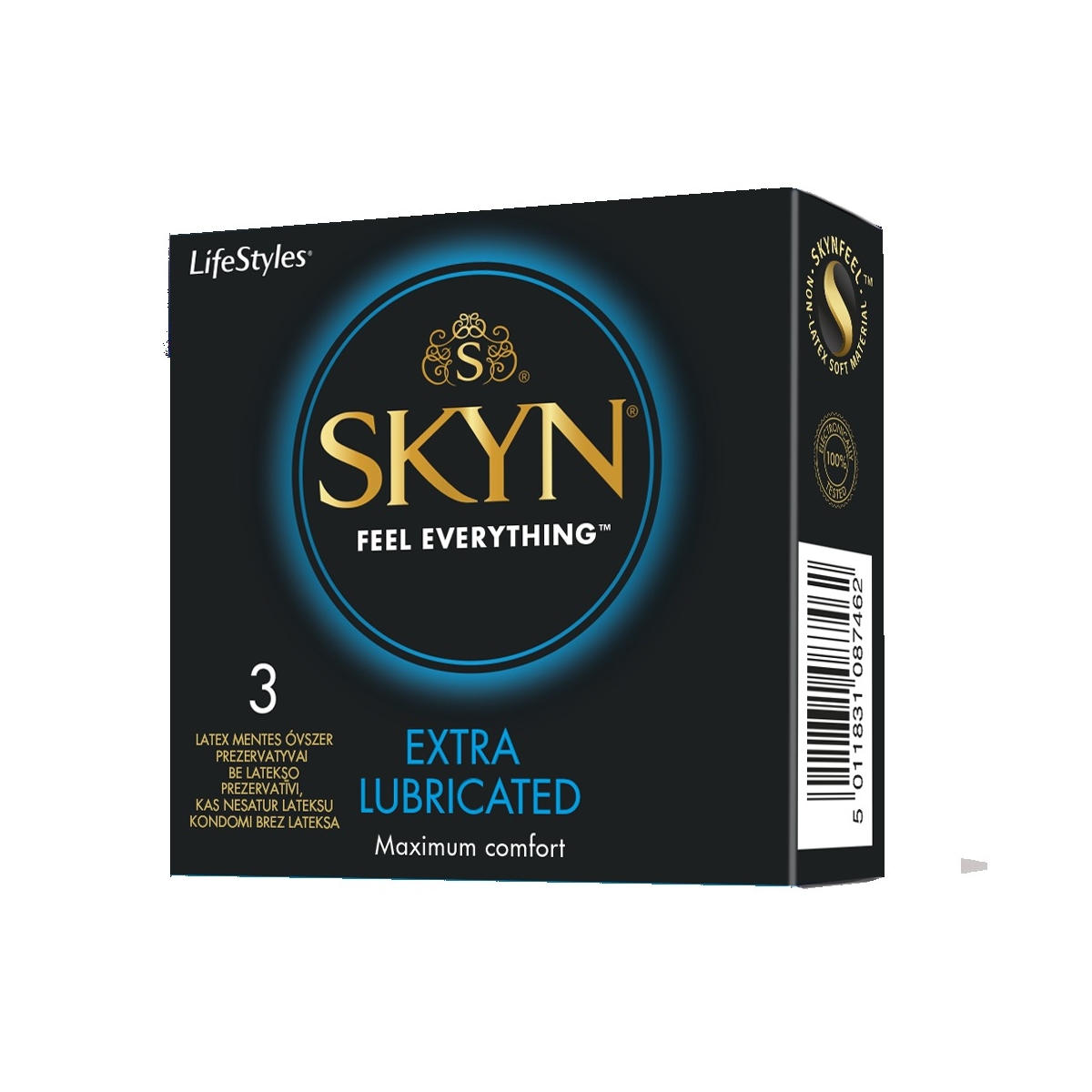 LIFESTYLES Skyn Extra Lubricated, 3 gab. - Produkta attēls