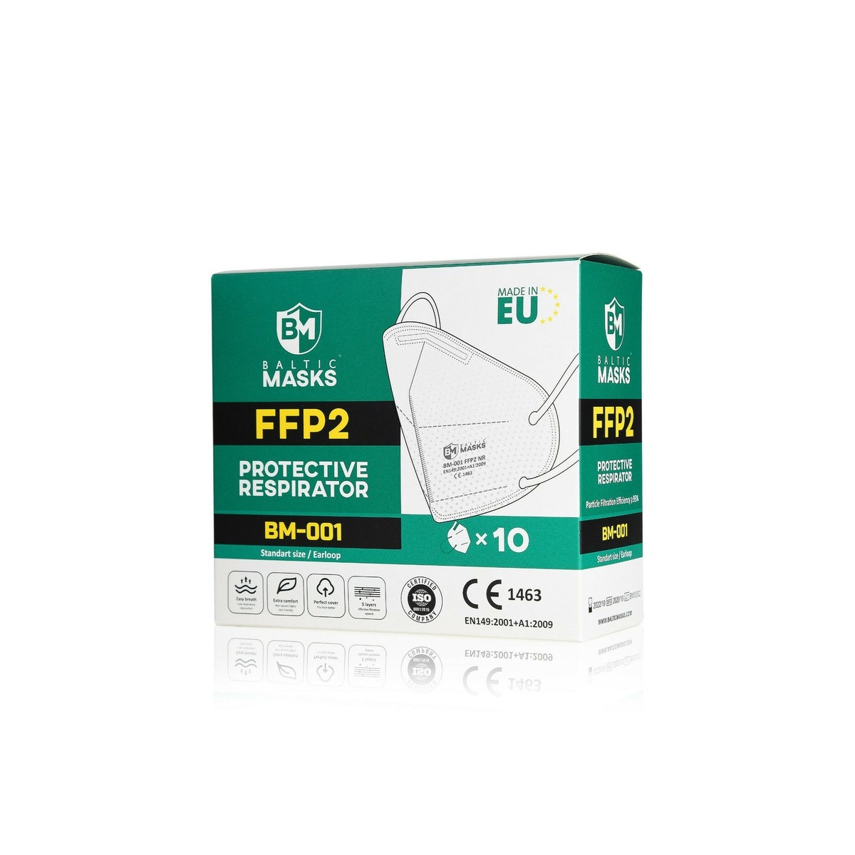 RESPIRATORS BALTIC MASKS BM 001 FFP2 N10 - Produkta attēls