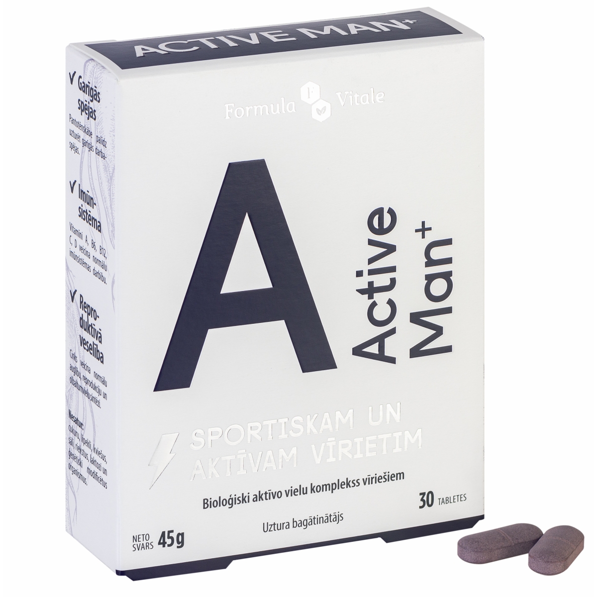 FORMULA VITALE Active Man+ tabletes, 30 gab.