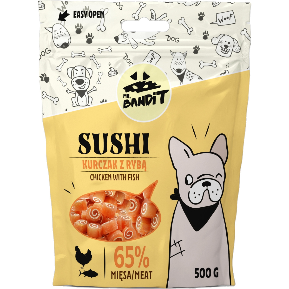 MR.BANDIT SUSHI SUŠI ROLLI VISTA AR ZIVI 500G - Produkta attēls