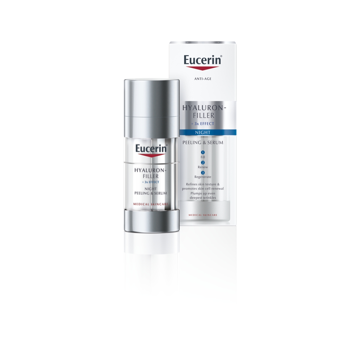 EUCERIN Hyaluron-Filler nakts serums un pīlings, 2 x 15 ml - Produkta attēls