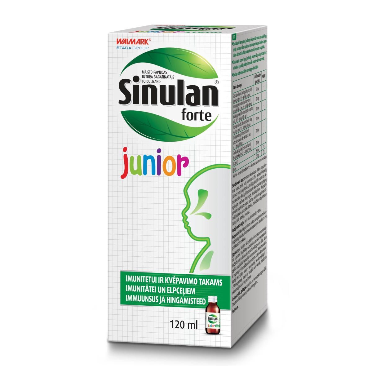 SINULAN Forte Junior sīrups, 120 ml