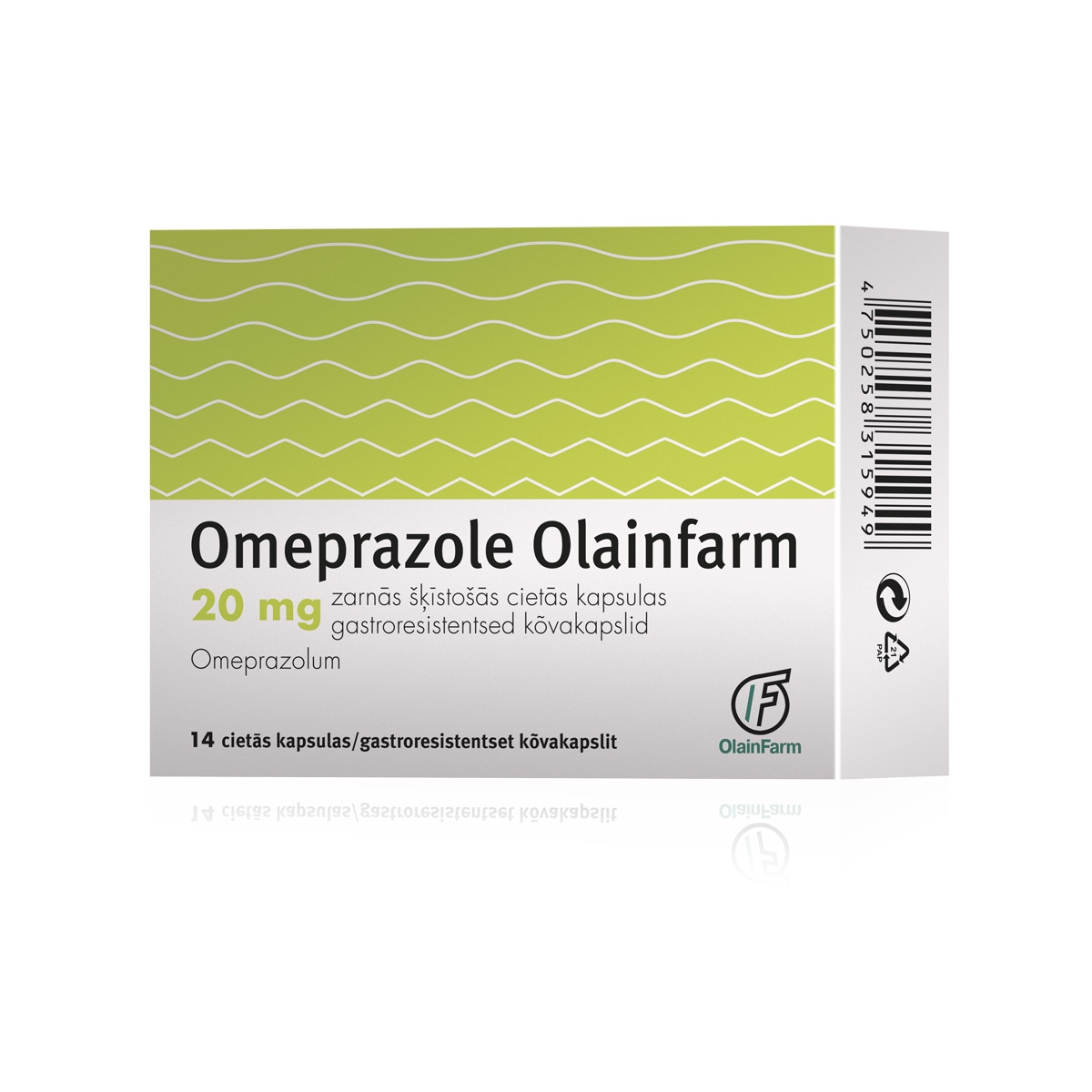 OMEPRAZOLE OLAINFARM CPS 20MG N14 - Produkta attēls