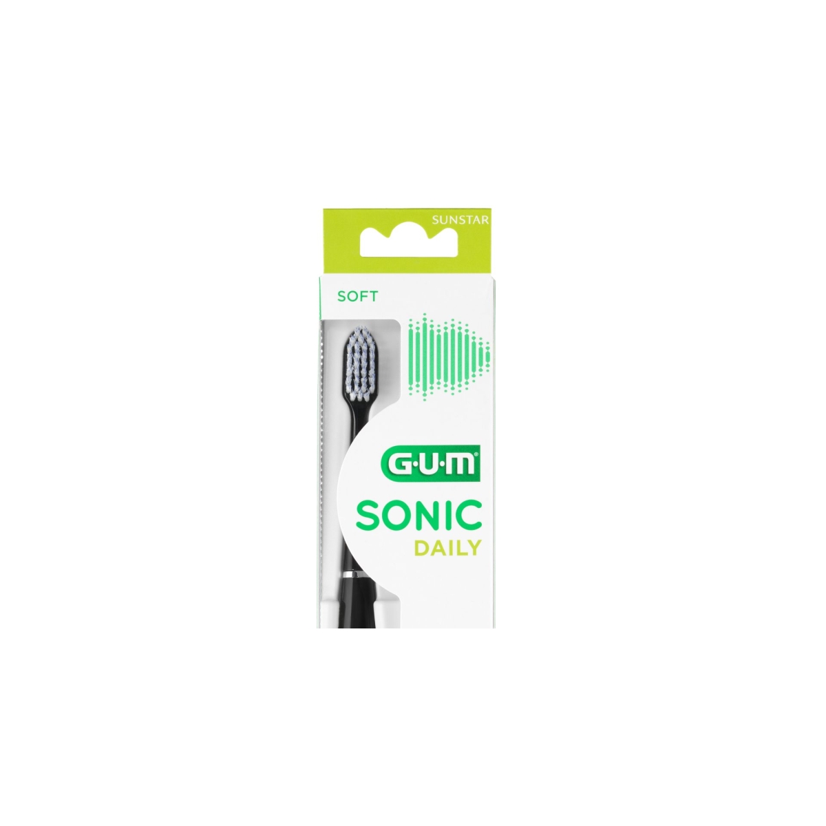 GUM® Sonic Daily Black zobu birste (ar bateriju) - Produkta attēls