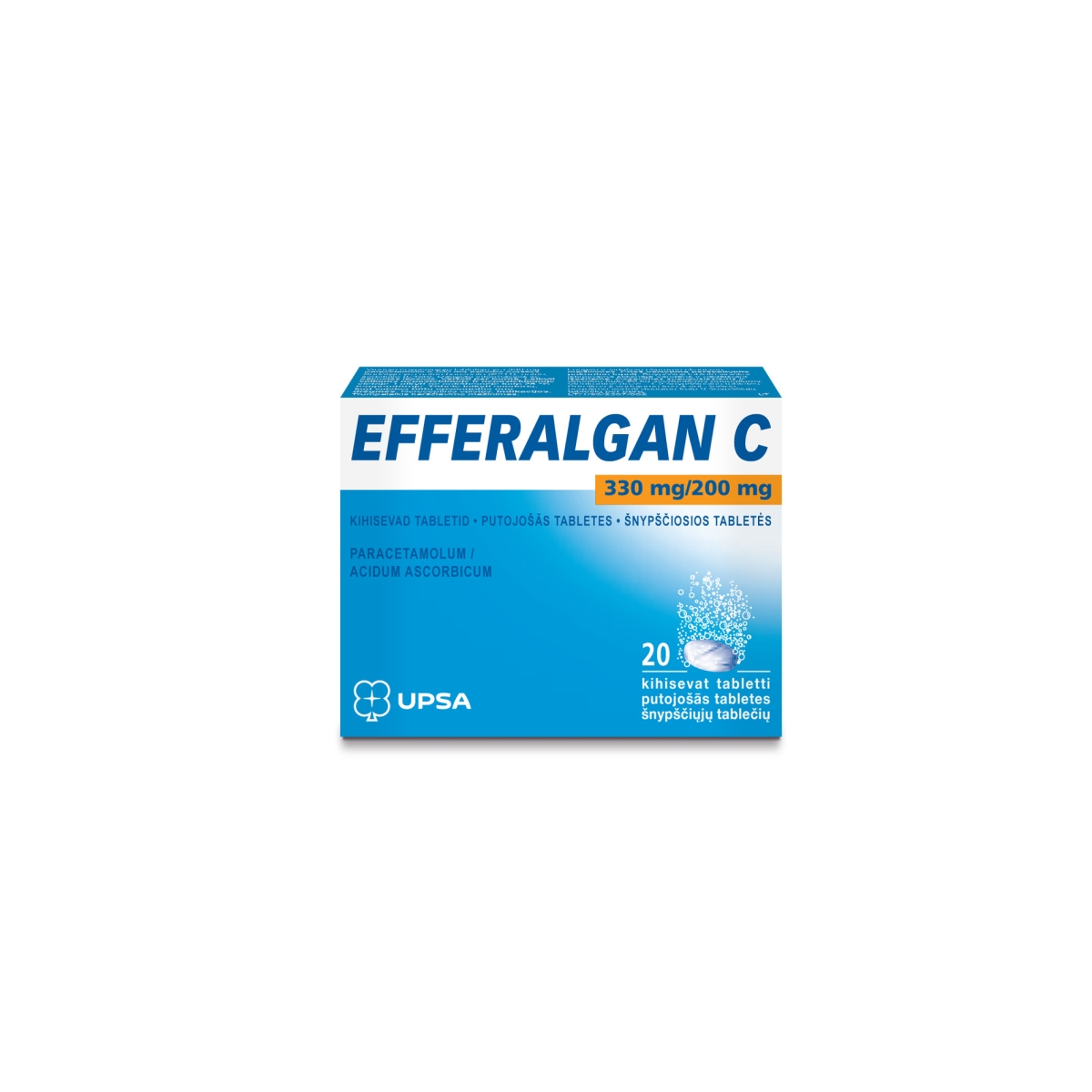 EFFERALGAN+VITAMĪNS C PUTOJOŠĀS TABLETES N20