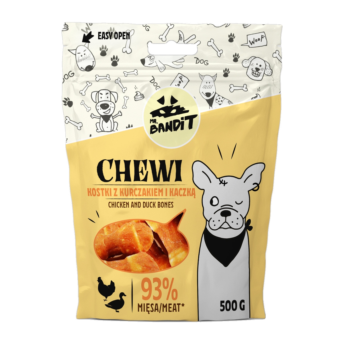 MR.BANDIT CHEWI VISTAS UN PĪLES KAULIŅI 500G - Produkta attēls