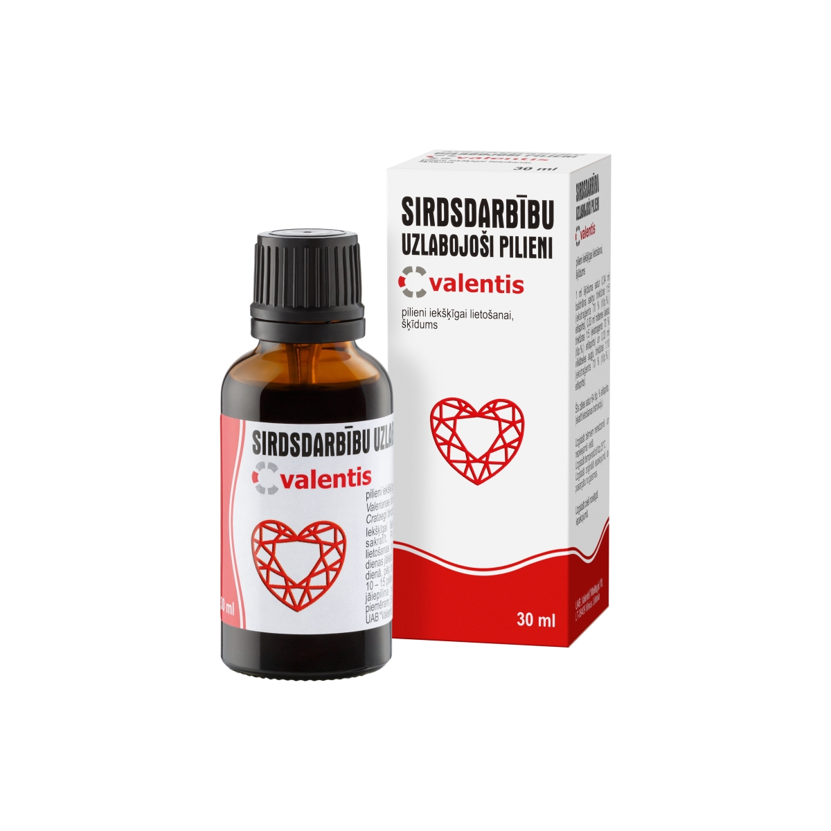 SIRDS DARBĪBU UZLABOJOŠIE PILIENI 30ML (VALENTIS)