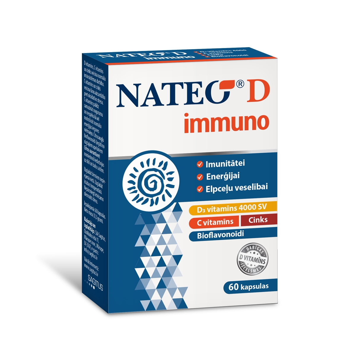 NATEO D3 Immuno 4000 SV kapsulas, 60 gab. - Produkta attēls