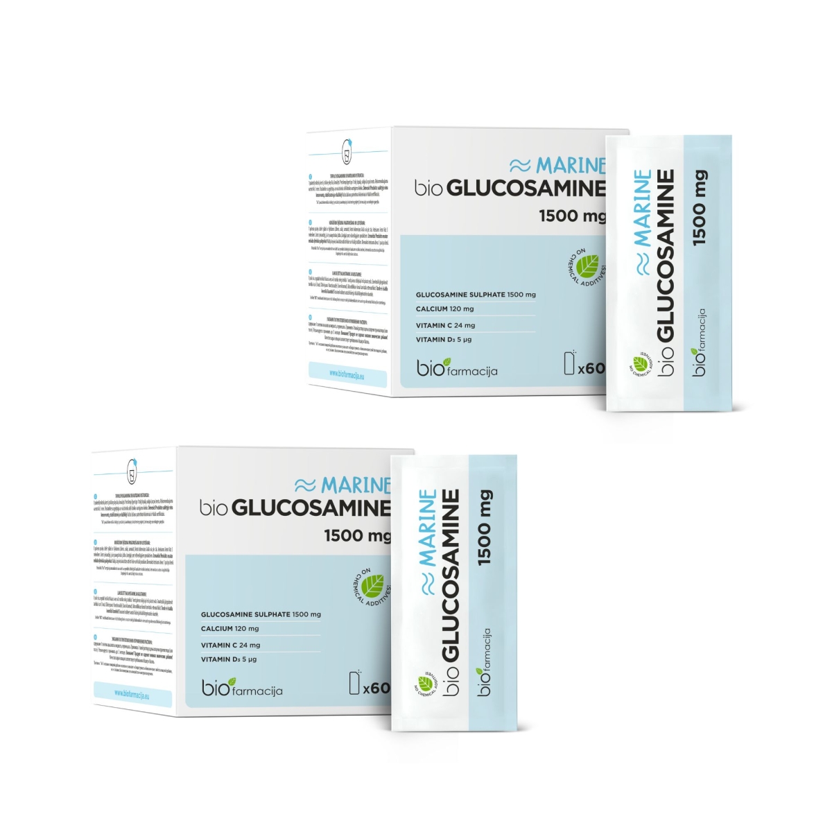 BIO Glucosamine Marine 1500 mg pulveris, 60 gab. (1+1) - Produkta attēls