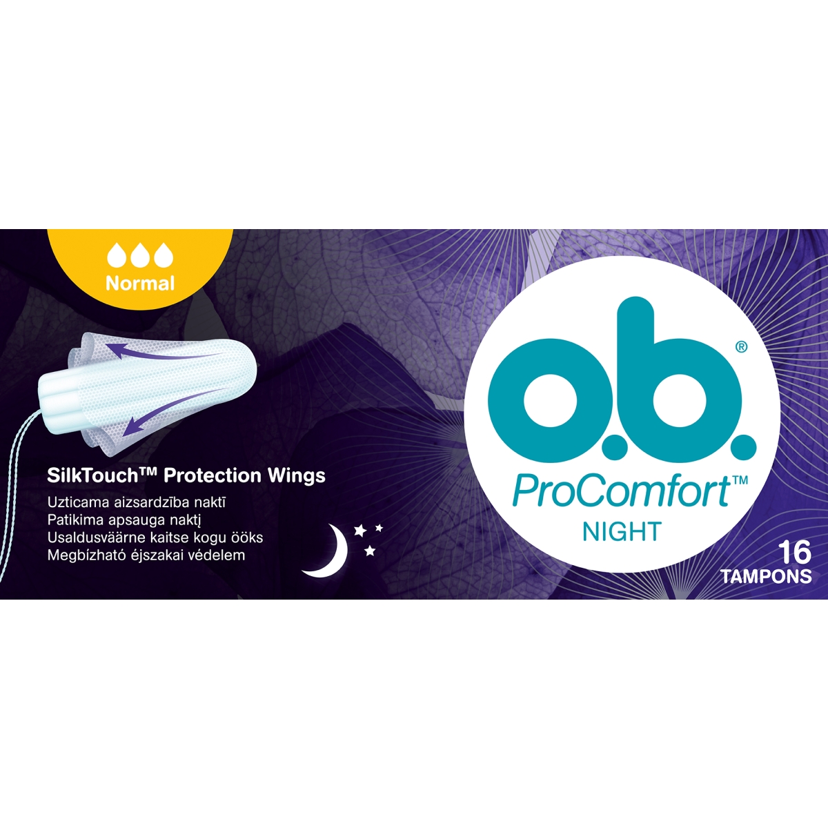 Tamponi O.B Procomfort Night Normal N16 - Produkta attēls