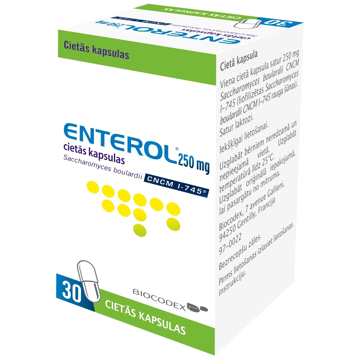 ENTEROL 250MG KAPSULAS N30 - Produkta attēls